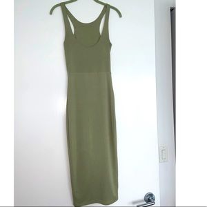 Sage mint Jersey Tank top Dress knee length👗 Small stretch WANTMYLOOK